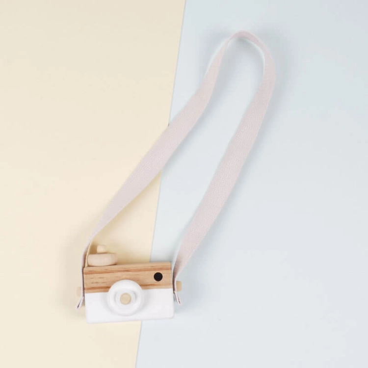 Picture of White Wooden Camera For Kids