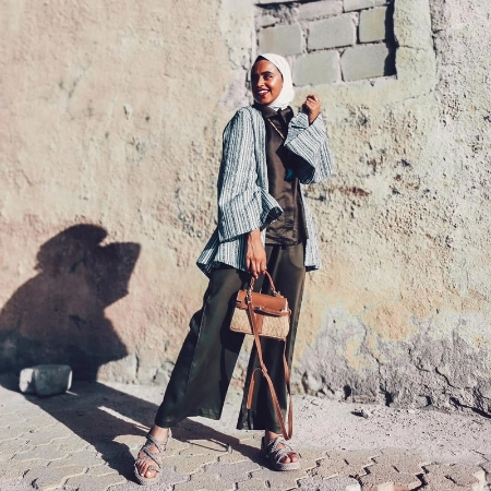 صورة Olive Sadu Moroccan Jacket With Full Sleeves Shirt And Pant Set From Lulwa Al Khattaf