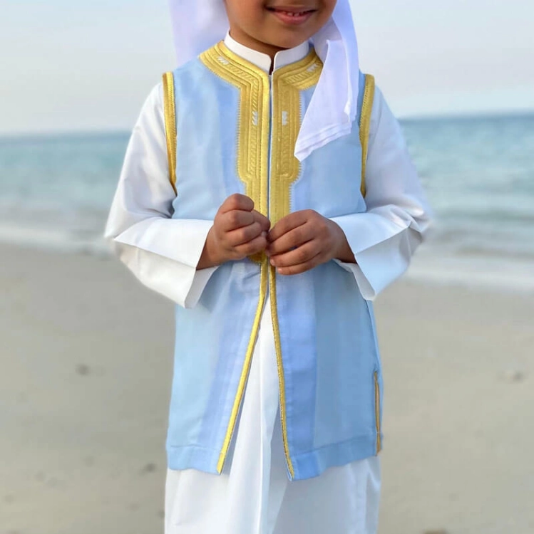 Picture of Sky Blue Vest Malaki Al Jazeera For Boys (With Name Embroidery)