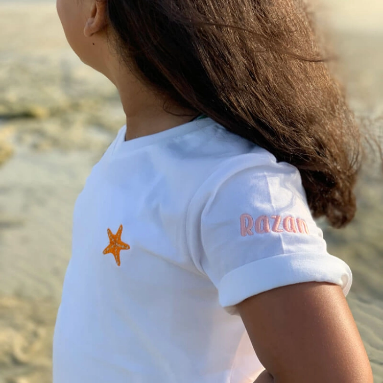 Picture of Starfish Design Slim Fit T-Shirt For Kids (With Name Embroidery)