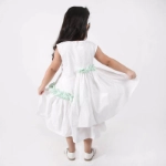 Picture of White And Green Sleeveless Summer Dress For Girls