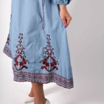 Picture of Blue Embroidery Dress For Women