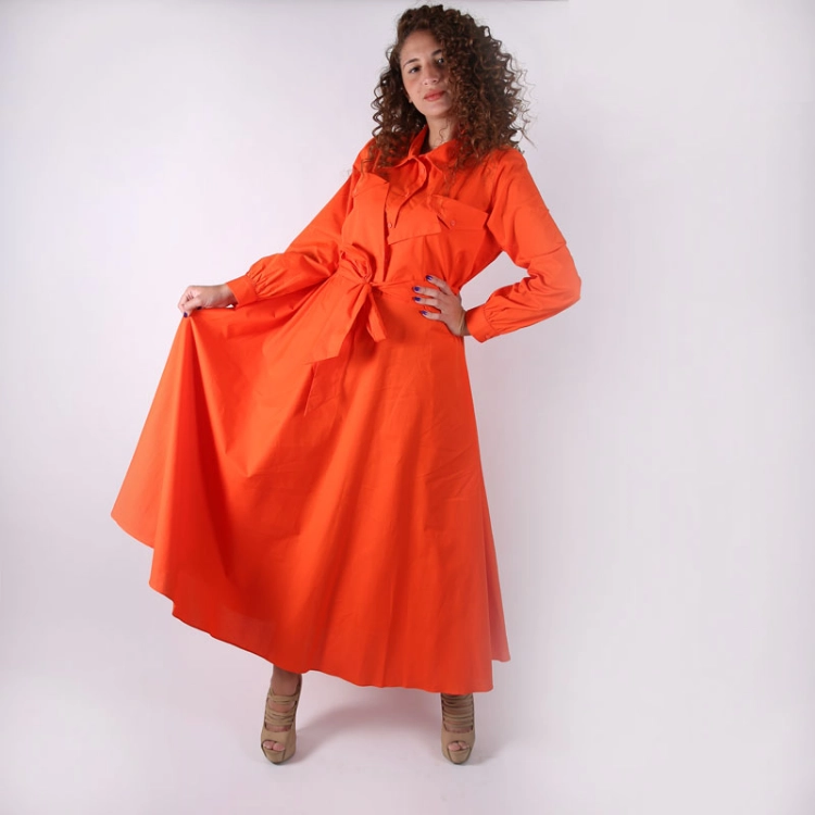 صورة فستان صيفي برتقالي للنساء