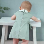 Picture of Light Olive With White Collar Summer Dress For Baby Girl