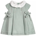 Picture of Light Olive With White Collar Summer Dress For Baby Girl