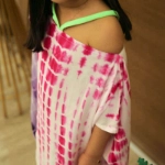 Picture of Tie Dye Off-Shoulder Summer Dress With Head Band For Girls