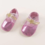 Picture of Pink Glossy Shoe With Ribbon For Baby Girl