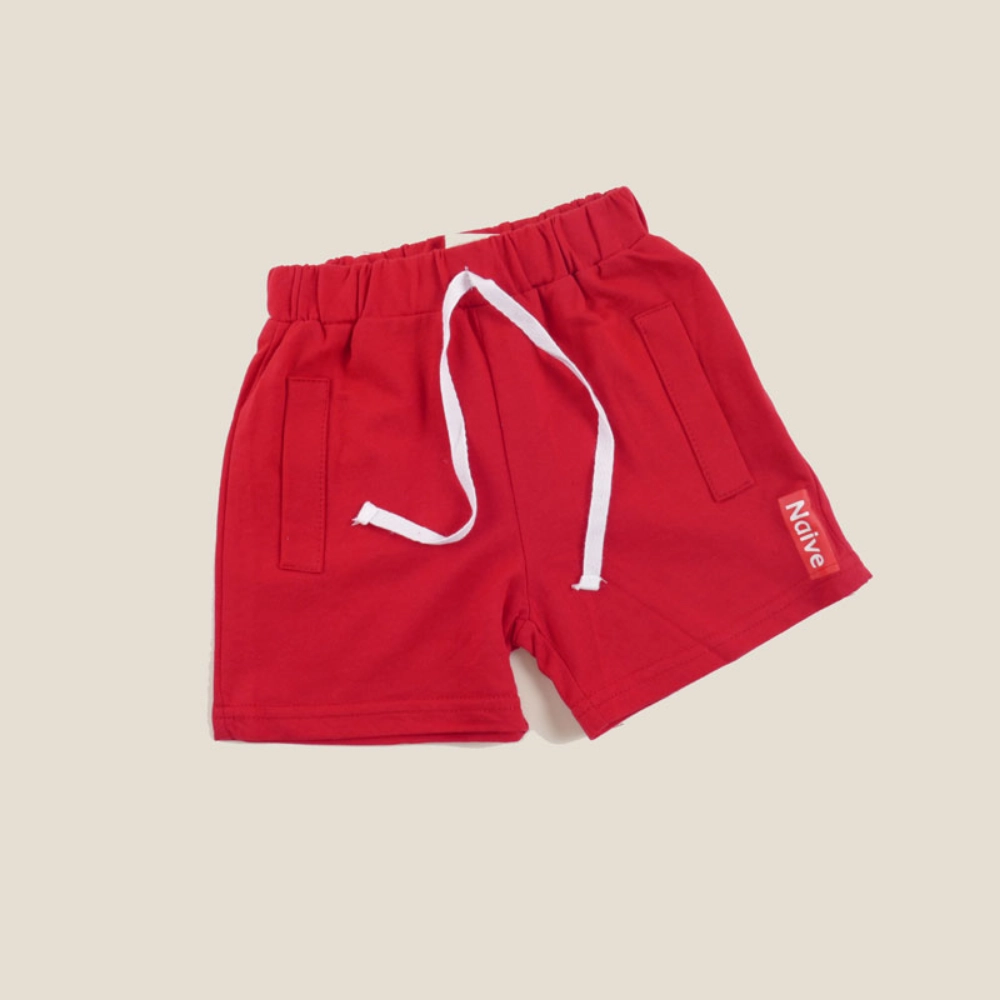 Picture of Red Imprint Shorts For Kids (With Name Embroidery Option)