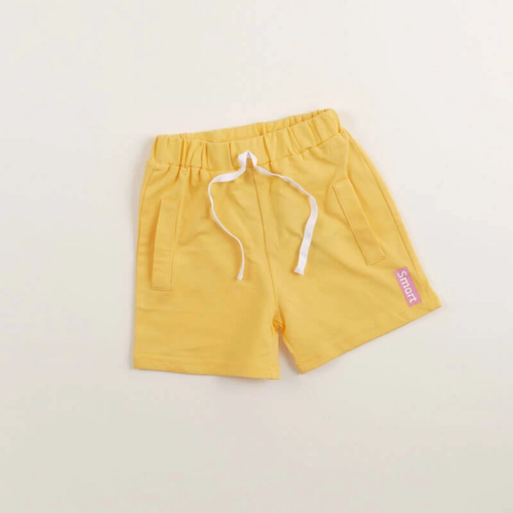 Picture of Yellow Imprint Shorts For Kids (With Name Embroidery Option)