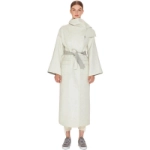 Picture of Double Sided Off White And Grey Shawl Coat For Women