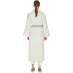 Picture of Double Sided Off White And Grey Shawl Coat For Women