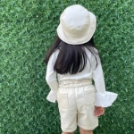 Picture of Off White Leather Shorts With Hat For Girls