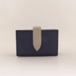 Picture of Navy Leather Snap Button Wallet