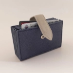Picture of Navy Leather Snap Button Wallet