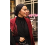 Picture of Black High Neck Top From Lulwa Alkhattaf