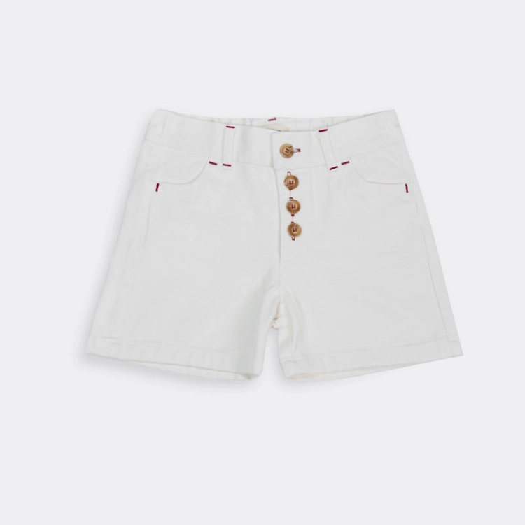 Picture of Tiya White Short With Front Buttons For Kids