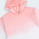 Picture of Tiya Pink And White Shirt With Hood  (With Embroidery Option)