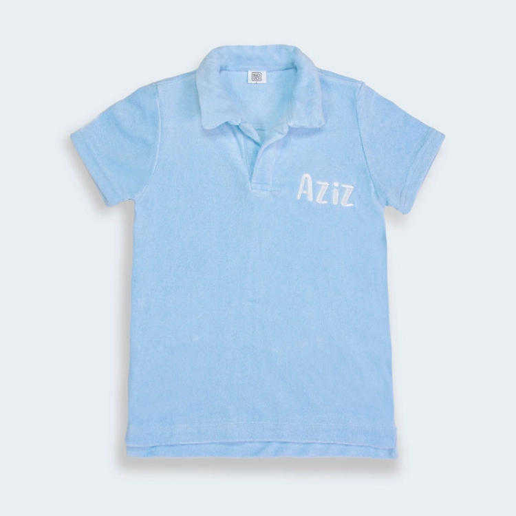 Picture of Blue Towel Shirt For Kids ( With Embroidery Option)