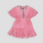 Picture of Pastel Pink Sadu Towel Dress For Girls (With Name Embroidery Option)