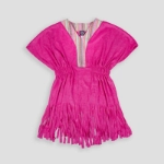 Picture of Fuchsia Pink Sadu Towel Dress For Girls (With Name Embroidery Option)