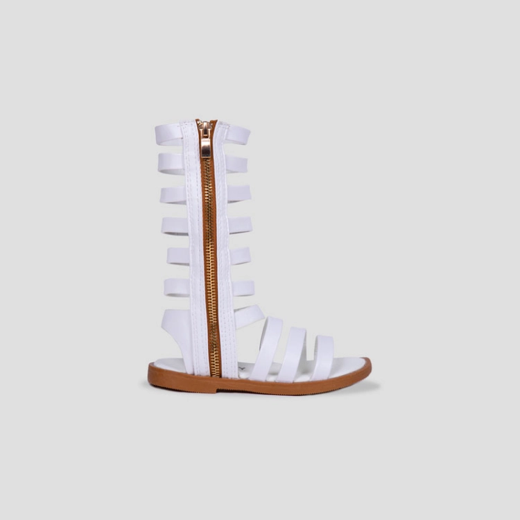 Picture of White Roman Boots For Girls
