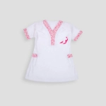 Picture of White And Pink Towel Dress For Girls (With Embroidery Option)