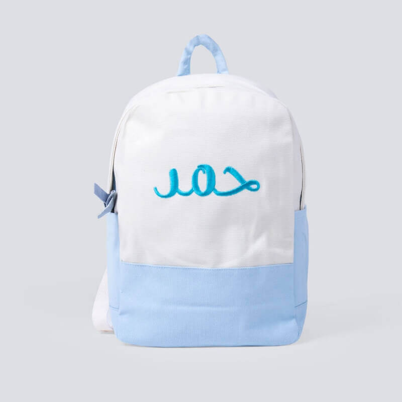 صورة Light Blue School Backpack (With Embroidery Option)