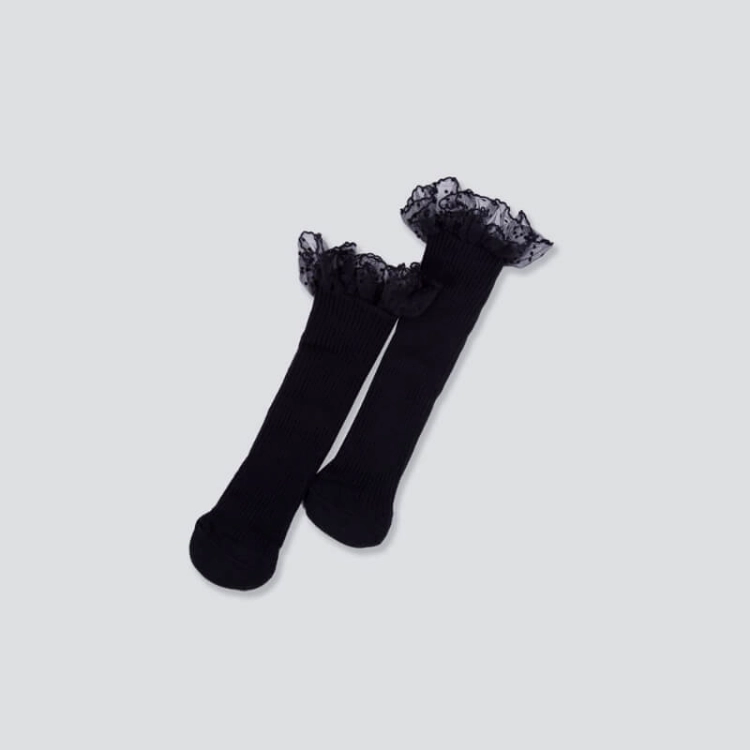 Picture of Pair Of Black Fluffy Socks For Girls