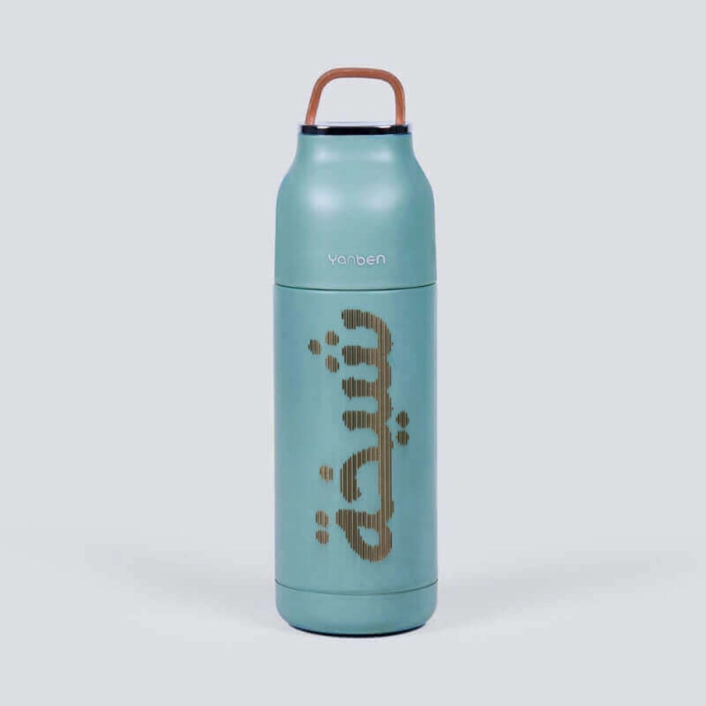 Picture of Green Vacuum Water Bottle - 350ml (With Name Printing Option)