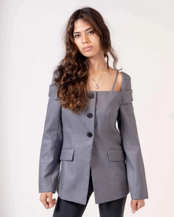 Picture of Grey Blazer For Women
