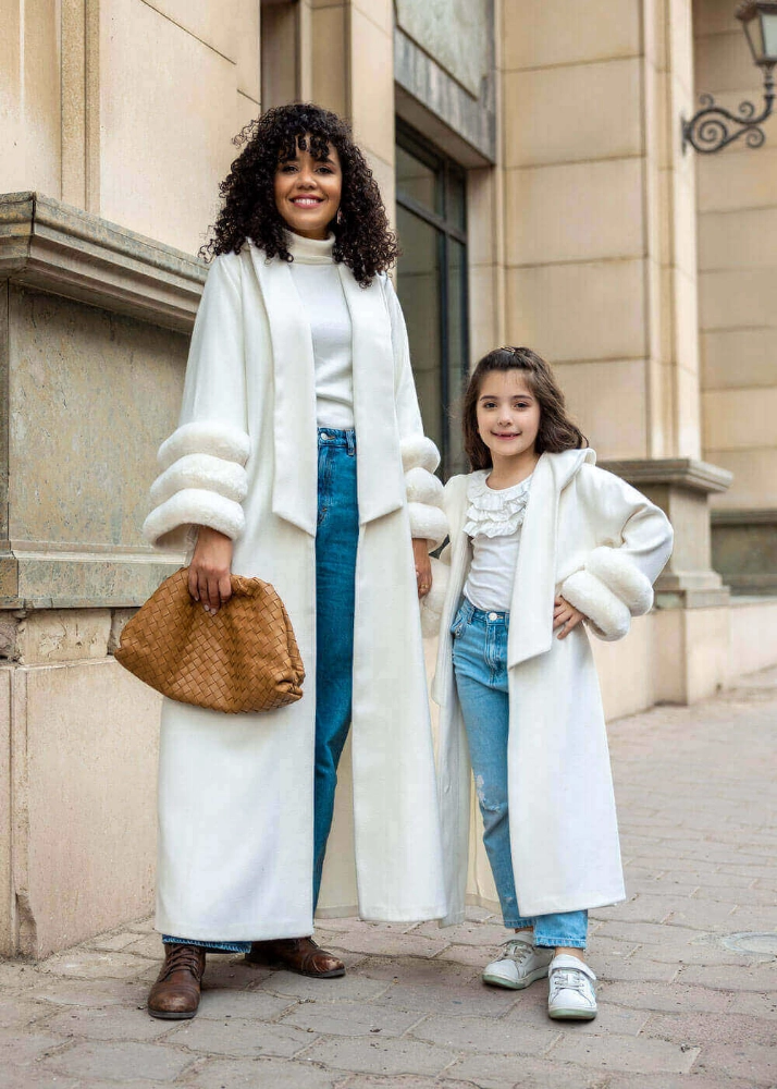 Picture of Off White Winter Furwa Puff Sleeves FW2022 (Mother Daughter Collection)