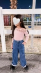 Picture of Pink Fluffy Off-Shoulder Top For Girls