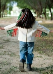 Picture of Feather Sleeves Jacket Top For Girls (With Name Embroidery Option)