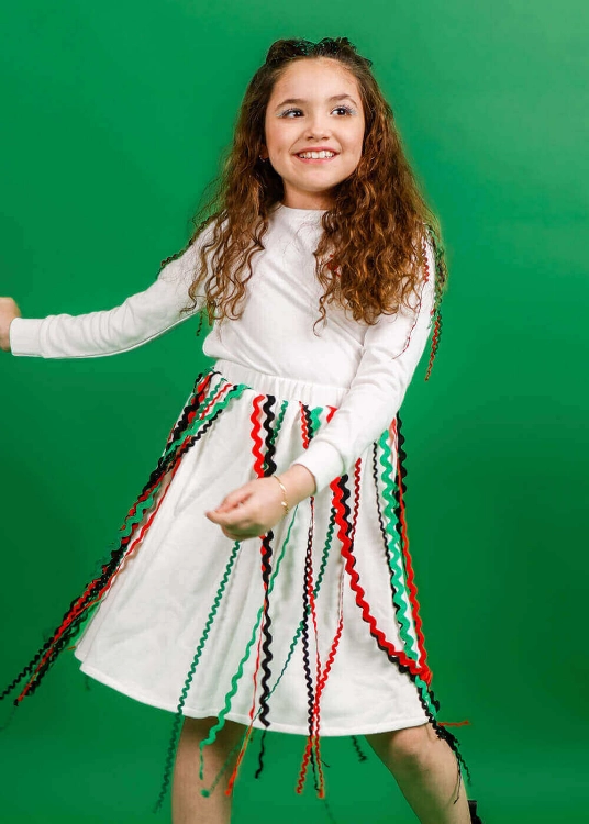 Picture of White Set With Kuwait Zigzag For Girls 23PSSTB49 (With Name Embroidery Option)
