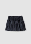 Picture of Black Faux Leather Pleated Skirt For Girls