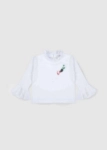 Picture of White Top With White Cuffs And Collar For Girls - 23SS0TB467172(With Name Embroidery Option)