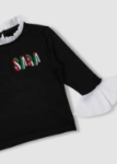 Picture of Black Top With White Cuffs And Collar For Girls 23SS0TB467172 -3D Edition (With Name Embroidery)