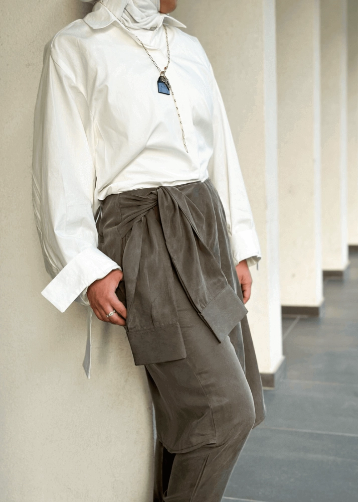 Picture of Nova Tailored Skirt Trousers Olive
