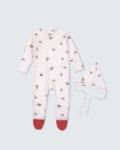 Picture of 23SS0TB7ST7204 Beige Jumpsuit And Cap With Plant Print