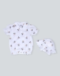 Picture of 23SS0TB267210 White Pattern Blouse With Cap