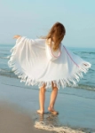 Picture of White Fringe Towel Cape For Girls (With Name Printing Option)