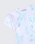 Picture of White And Blue Print T-Shirt For Kids