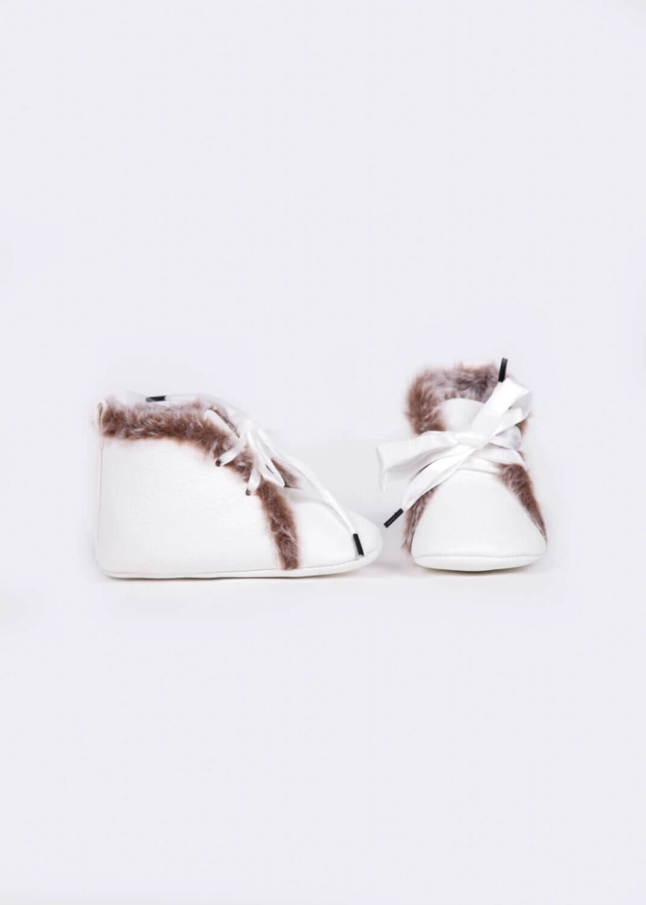 Picture of White Inner Fur Shoes For Baby (With Alphabet Printing Option)