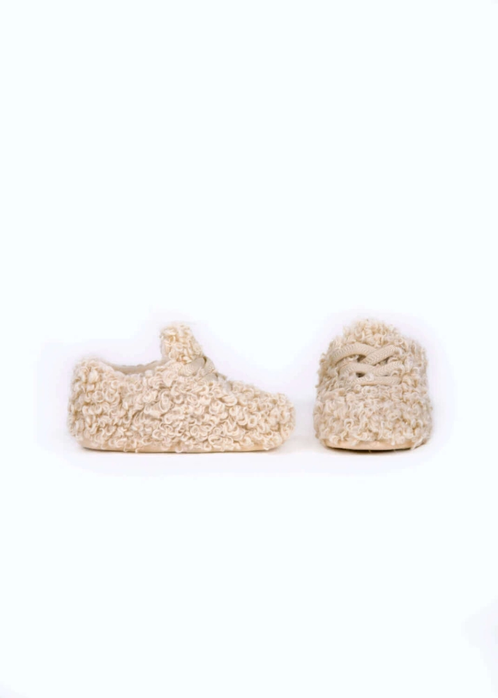 Picture of Beige Soft Fur Shoe For Girls