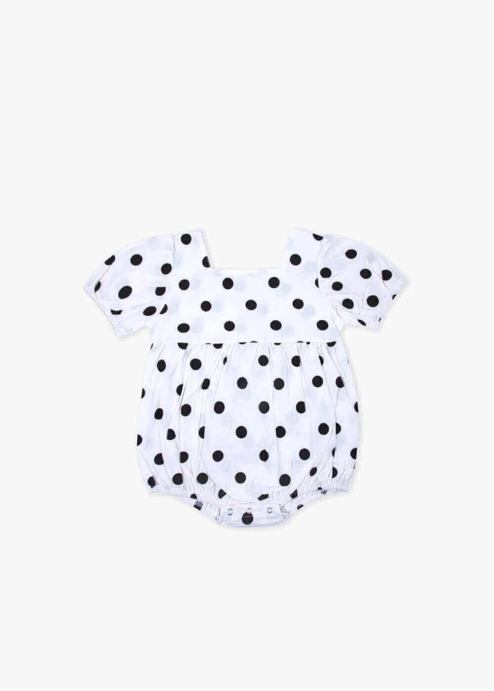 Picture of Black And White Dotted Dress For Baby Girl