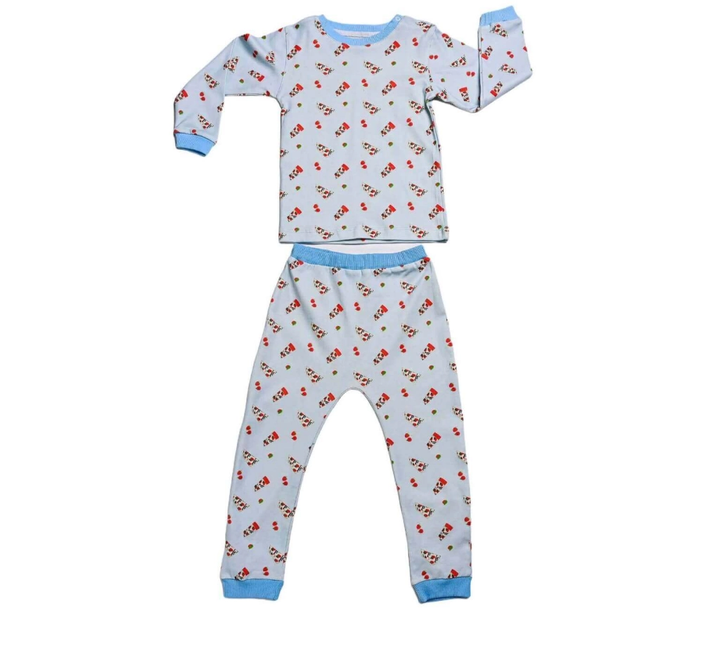 Picture of Baby Blue Lolly Raspberry Top And Pajama - Long sleeves Set