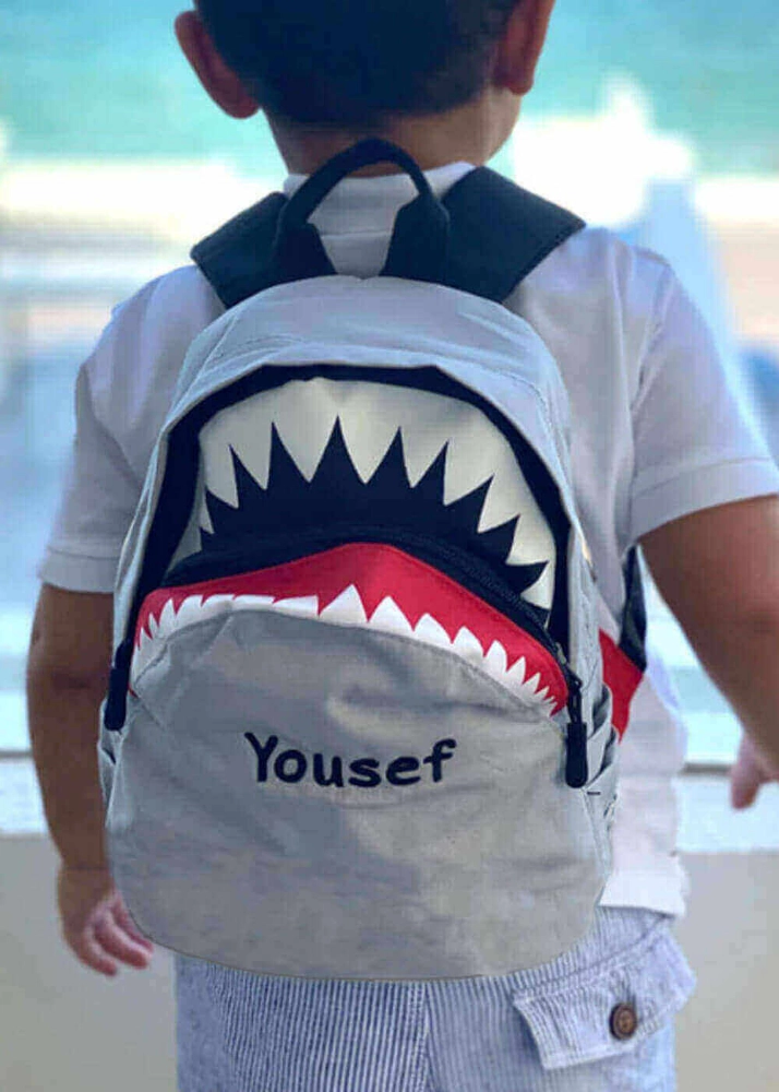 Picture of Shark School Bag for Kids (With Name Embroidery)
