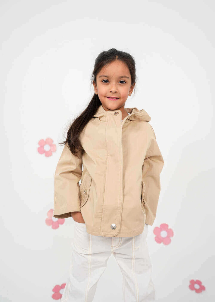 Picture of Tiya Beige Hoody Jacket For Kids