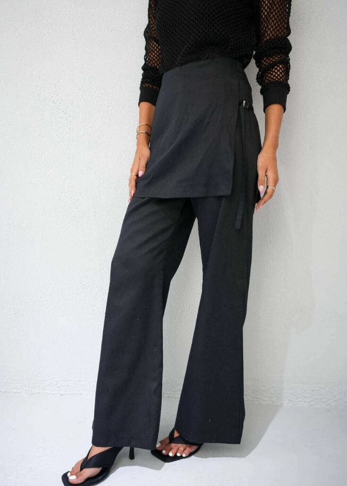 Picture of 7480 Black Pant Skirt For Women