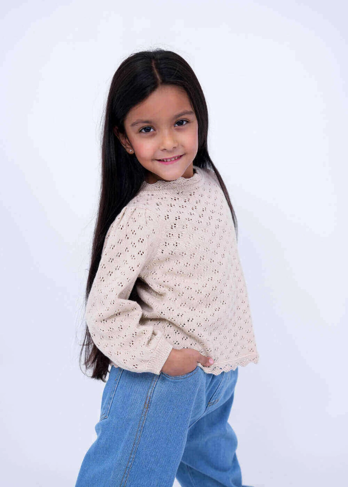 Picture of Beige Knitted Top For Girls